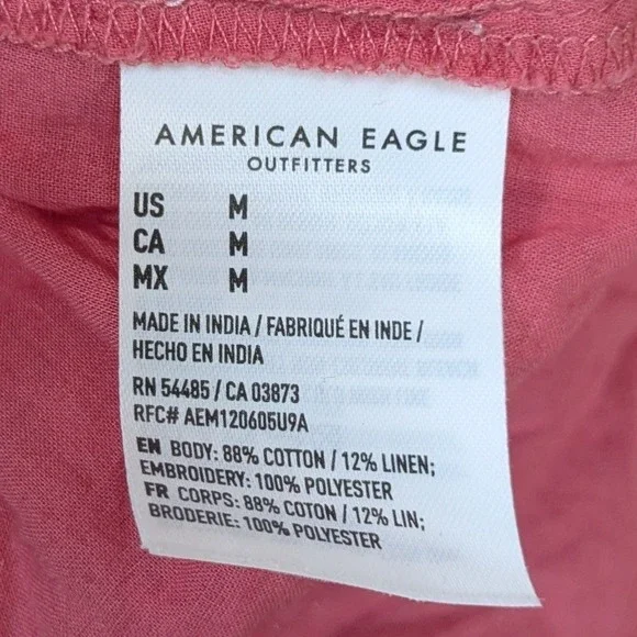 American Eagle Womens Pink Eyelet Tiered Mini Skirt Medium Coquette Dainty - Picture 3 of 7